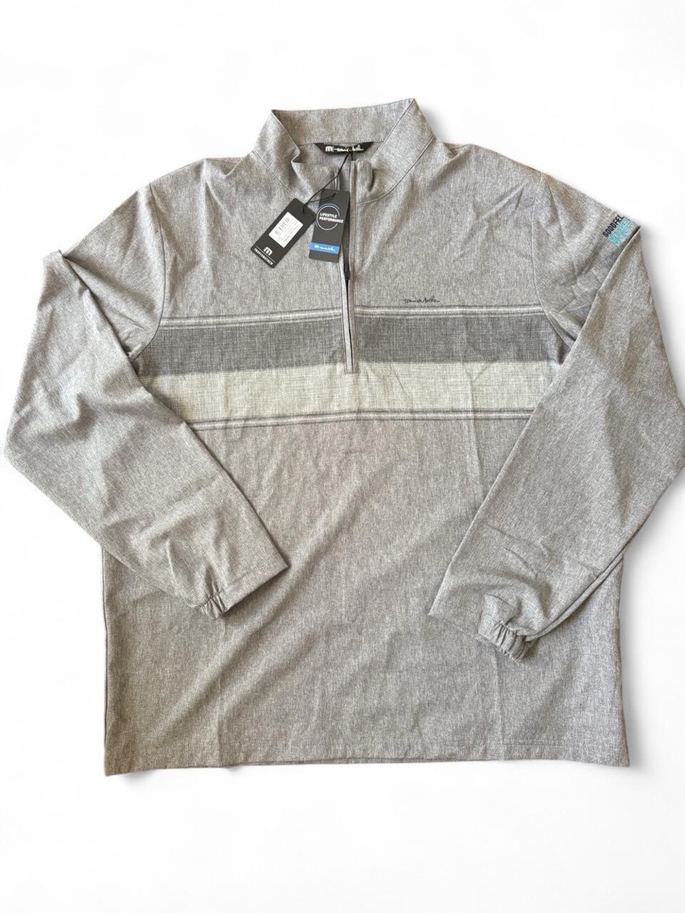 Travis Mathew Gray Heather Quarter-Zip Pullover